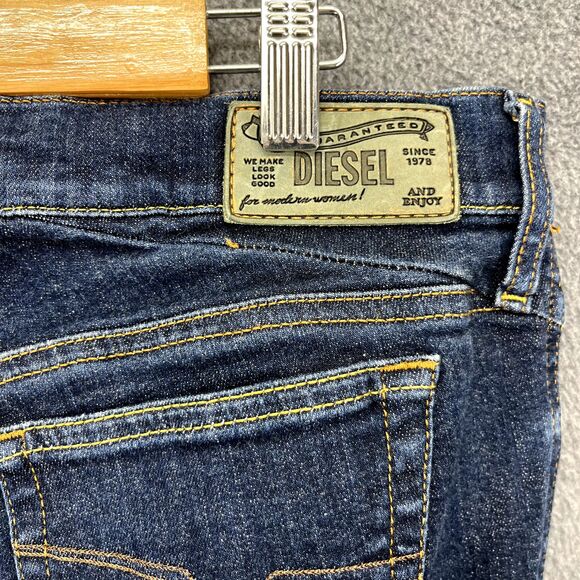 Diesel Jeans Womens 28 X 32 Blue Getlegg Slim Skinny Low Rise Denim - Picture 13 of 16